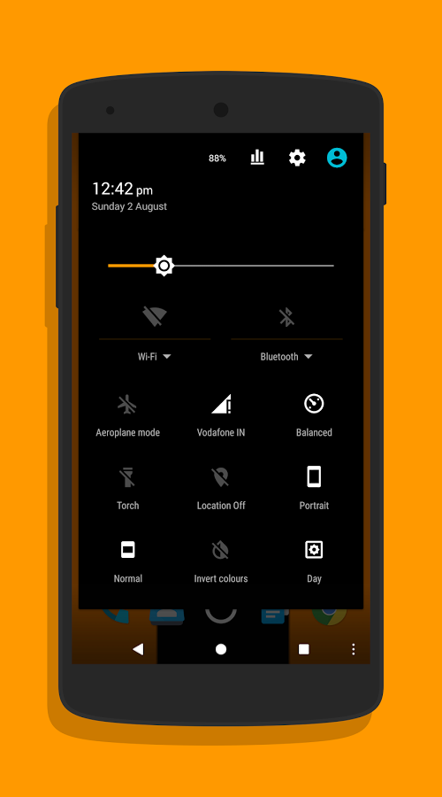 Strange Orange Dark CM12 Theme