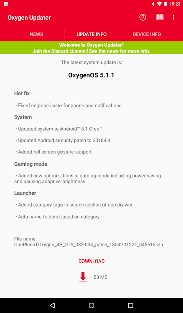 Oxygen Updater (mod)