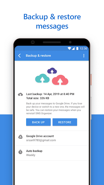 SMS Organizer - Clean, Reminders, Offers & Backup