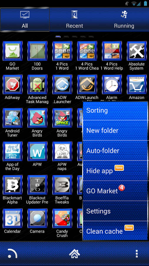 Blue Square Launcher Theme