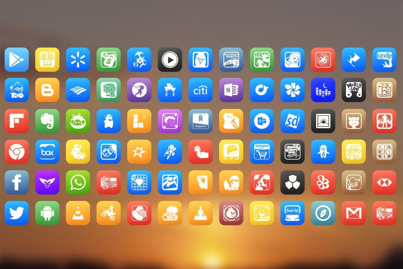 FLAT Multi Launcher Icon Pack