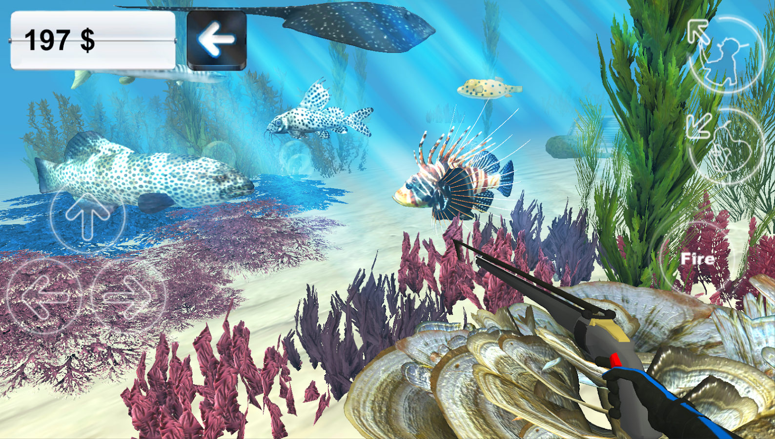 Hunter underwater spearfishing (Mod Money)