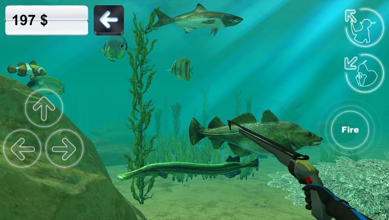 Hunter underwater spearfishing (Mod Money)