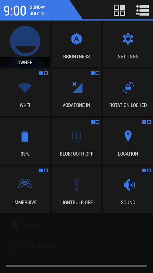 Hybrid Blue CM11 Theme