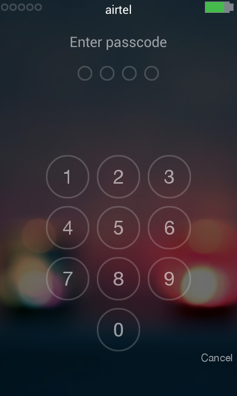 iOS 8 LockScreen Blurred