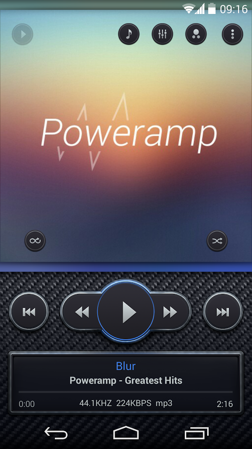 Poweramp skin Carbon Fiber