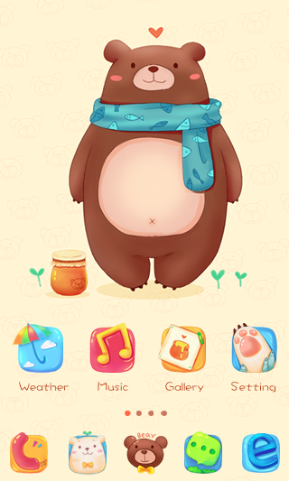 Sweet Bear GO Launcher Theme