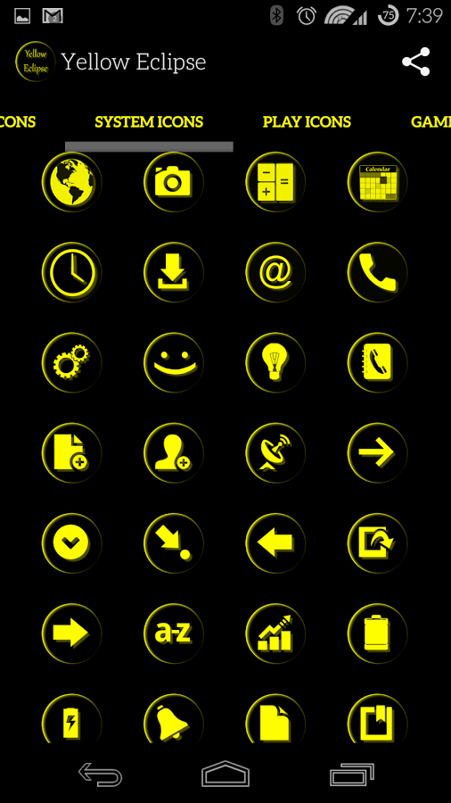 Yellow Eclipse Launcher Theme