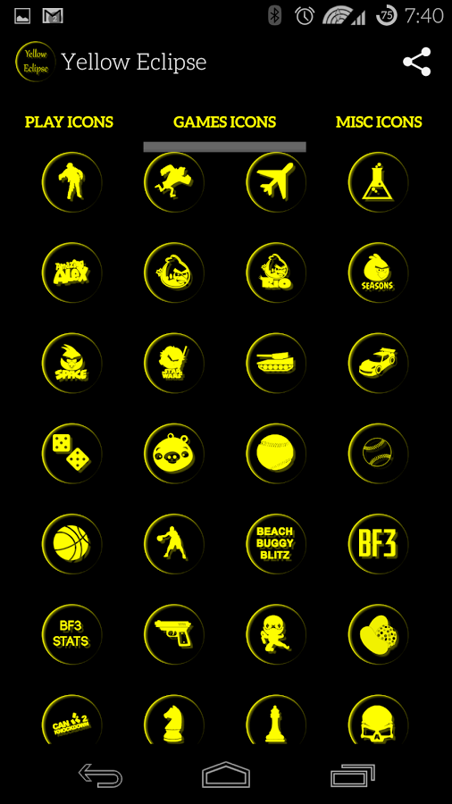 Yellow Eclipse Launcher Theme