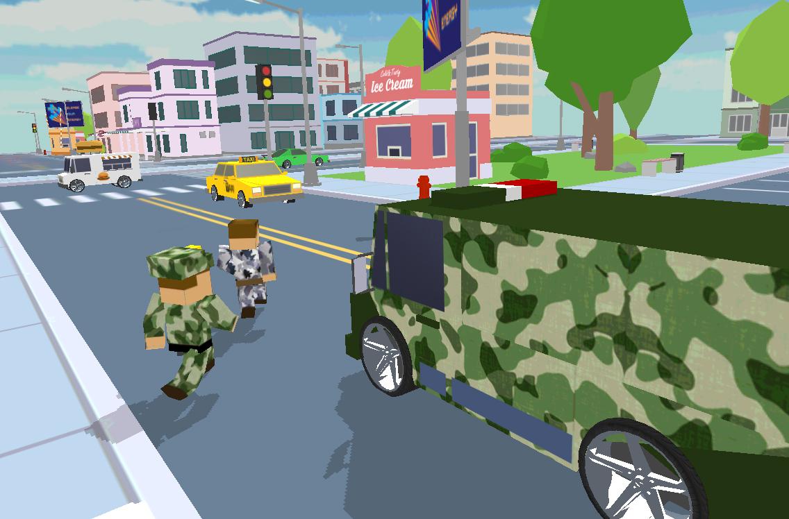 Blocky Army City Rush Racer