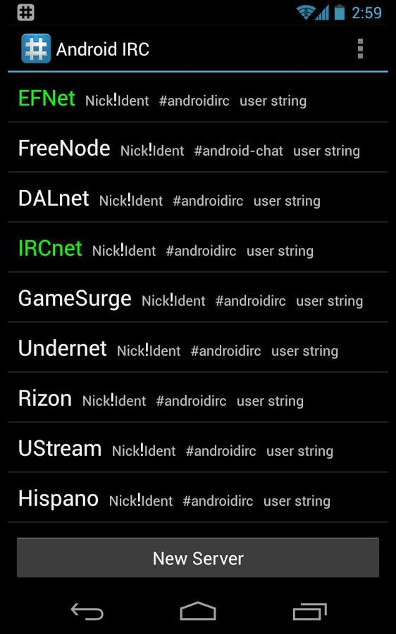 IRC for Android ™