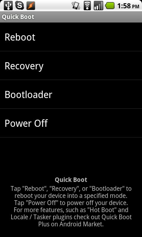 Quick Boot (Reboot)
