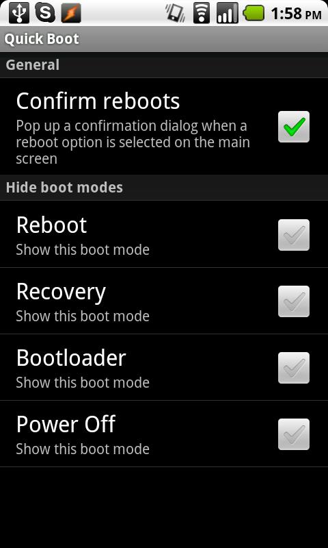 Quick Boot (Reboot)