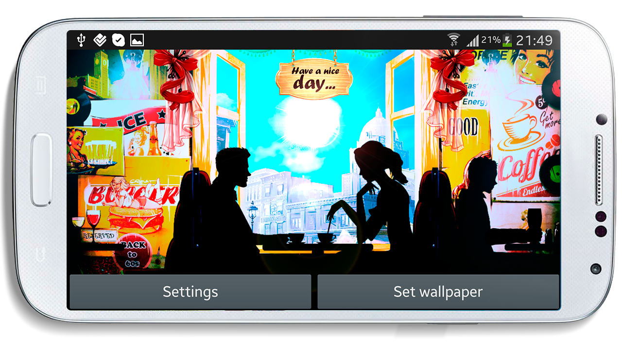 Retro Cafe Live Wallpaper