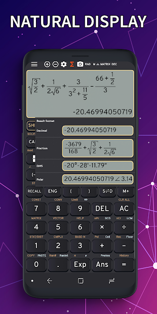Math Camera fx calculator 991 Solve = taking photo
