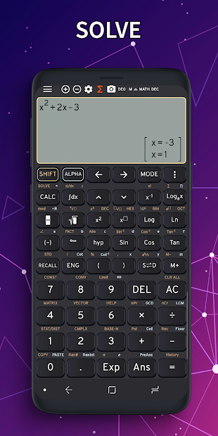 Math Camera fx calculator 991 Solve = taking photo
