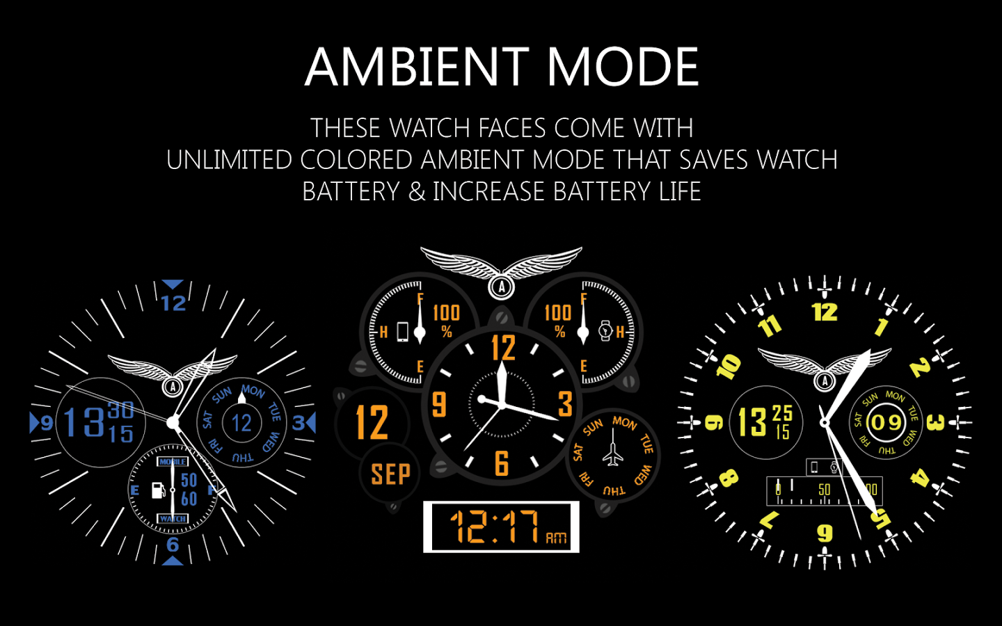 Aviator watch face HD Bundle