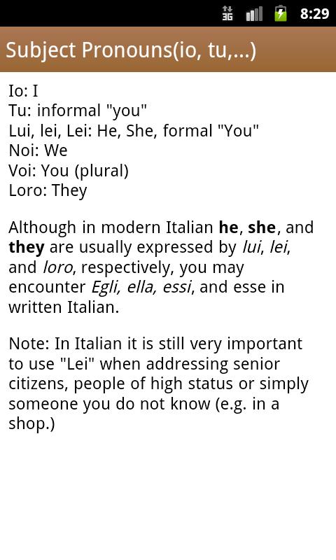 Italian Class