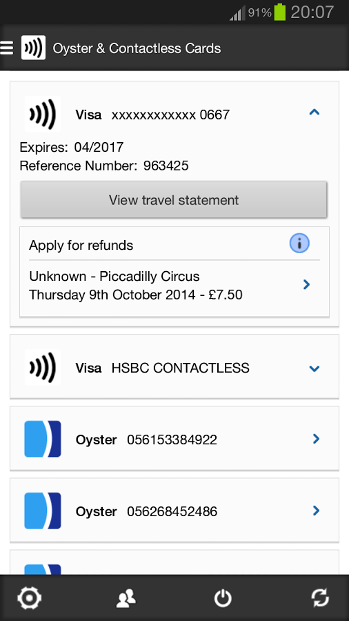London Oyster Contactless +