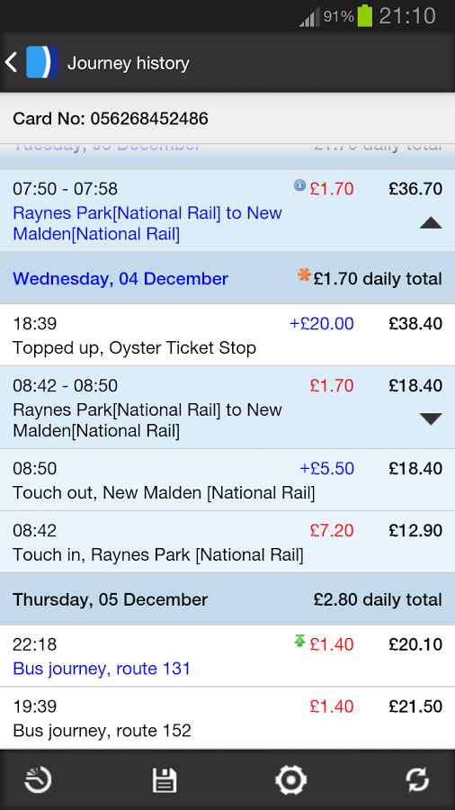 London Oyster Contactless +