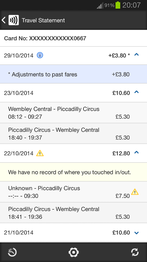 London Oyster Contactless +