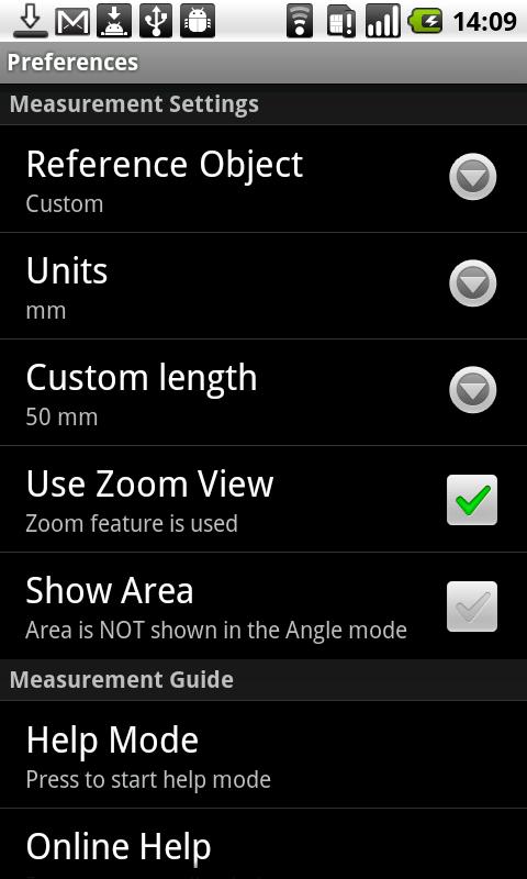 Partometer - camera measure