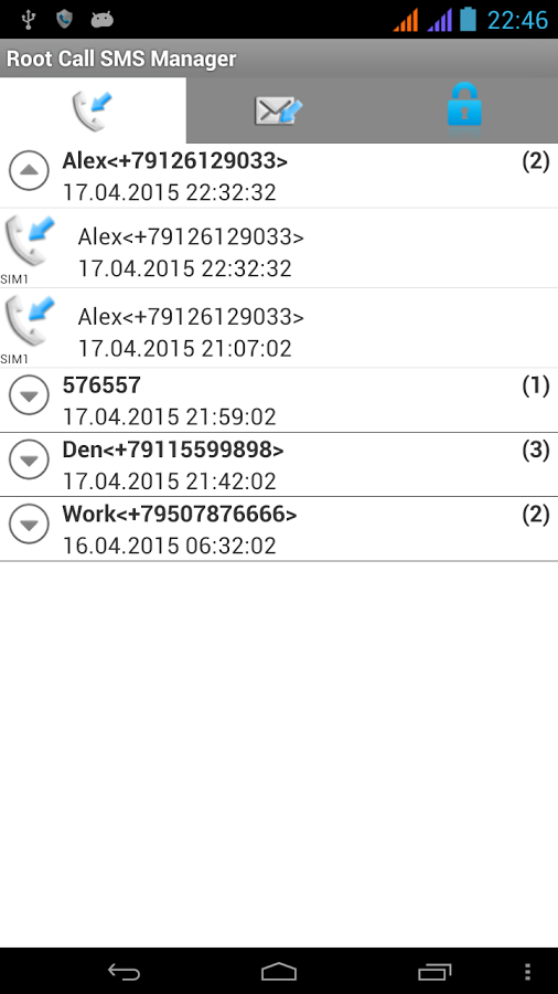 Root Call SMS Manager