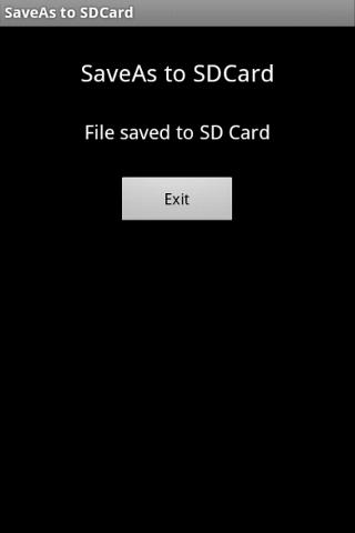 SaveAs to SDCard