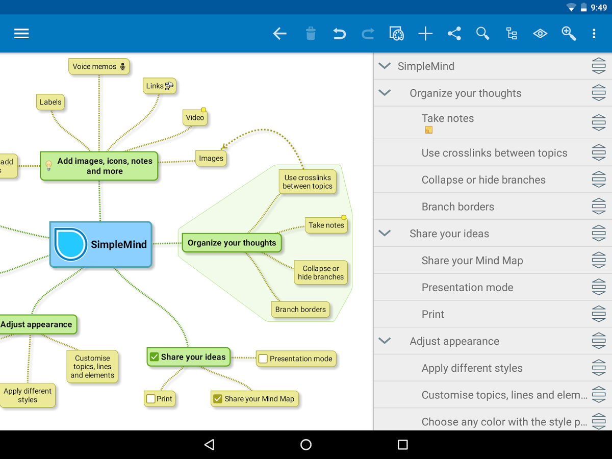 SimpleMind Pro mind mapping