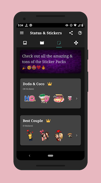 Status, Sticker Saver (mod)