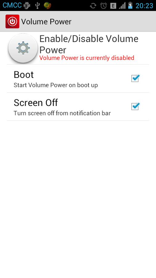 volume button as power button