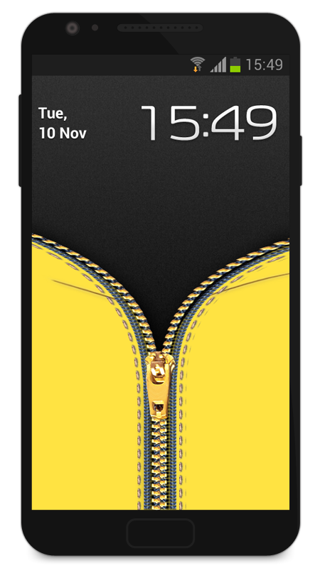 Zipper Lock Screen Yellow