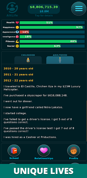 AltLife - Life Simulator (Mod Money)