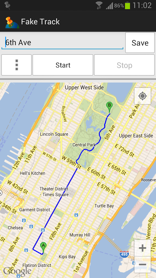 Fake Track, Simulate GPS route