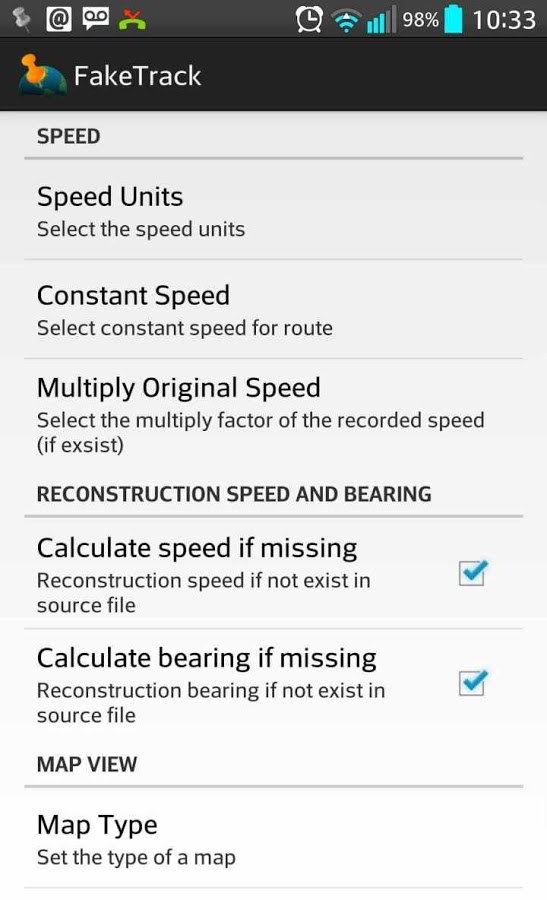 Fake Track, Simulate GPS route