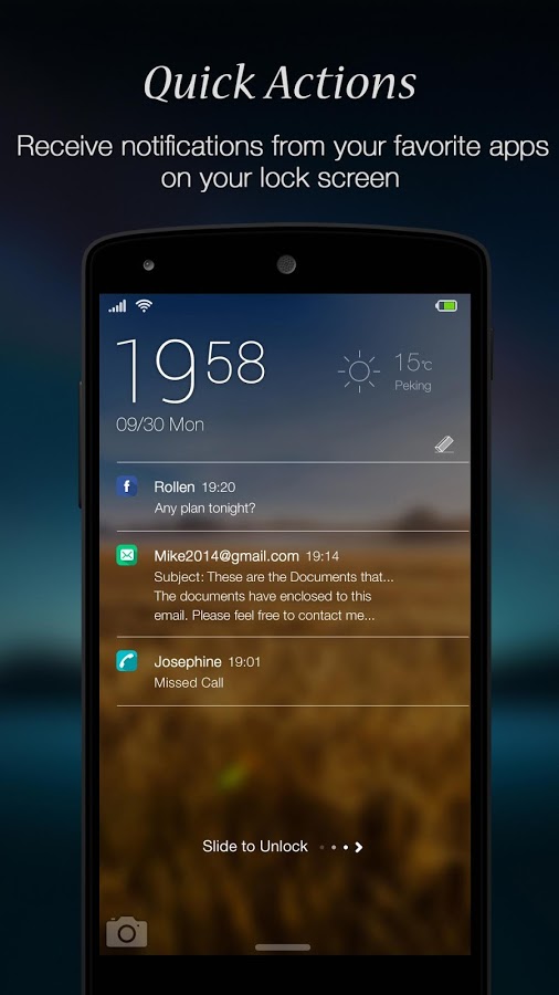 FingerFeed - Lock Screen