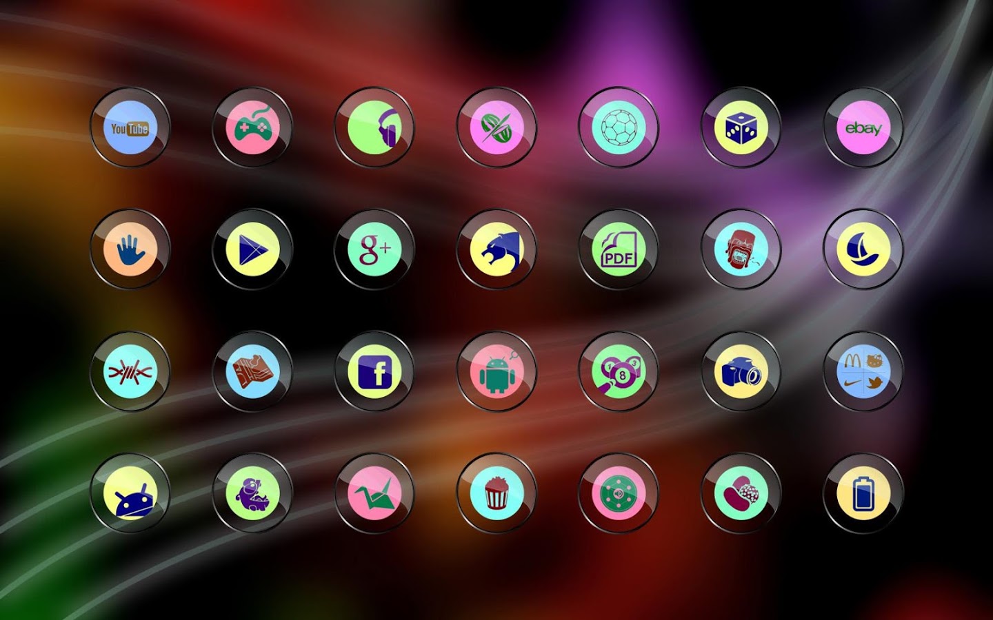 Tony Pastello Glass Icon Pack