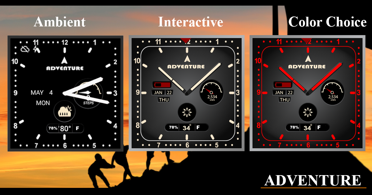 Adventure Analog Watch Face