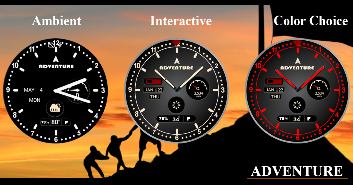 Adventure Analog Watch Face