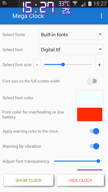 Mega Clock ● Launcher ● Weather ● Cleaner memory