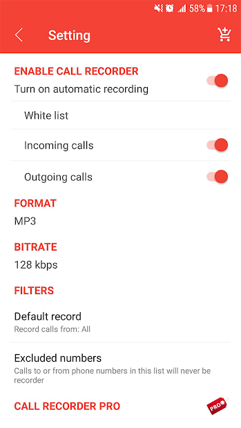 Auto call recorder - Unlimited and pro version