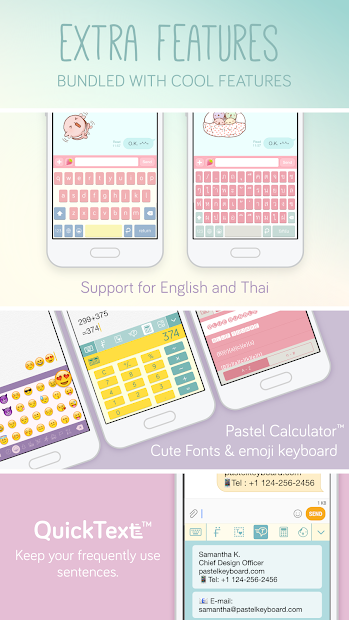 Pastel Keyboard Theme Color -  Add colorful design