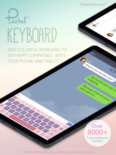 Pastel Keyboard Theme Color -  Add colorful design