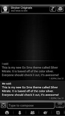 GO SMS THEME Silver Nitrate