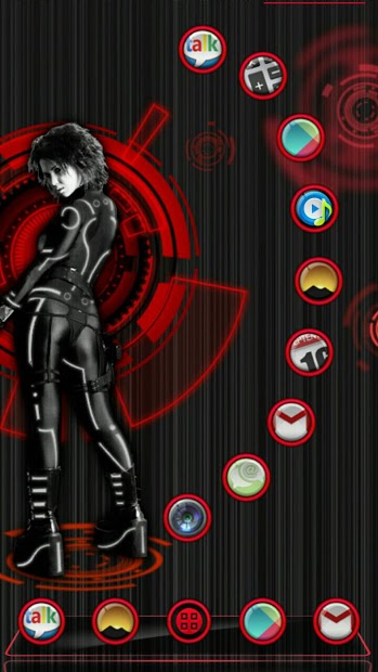 Next Launcher Theme Neon Red