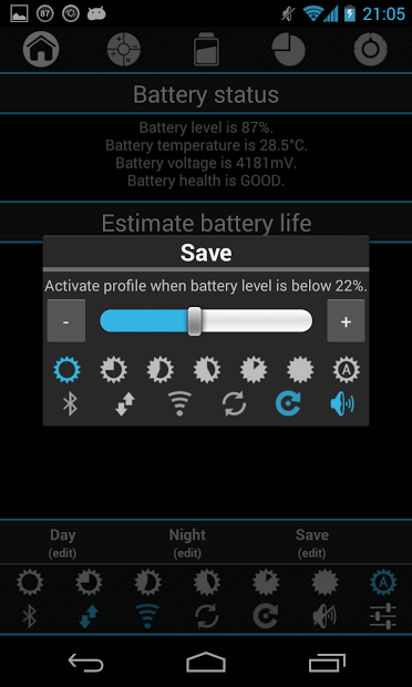 Battery drain analyzer monitor