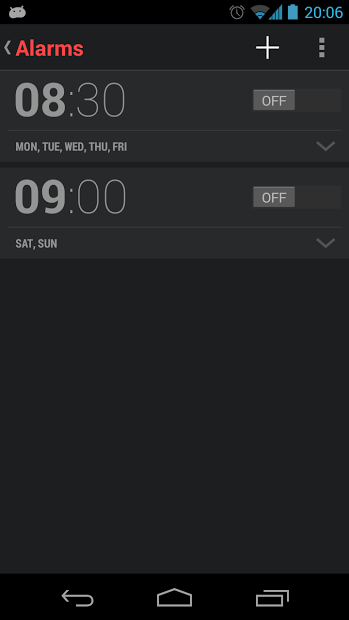 Clock + :Alarm Timer Stopwatch