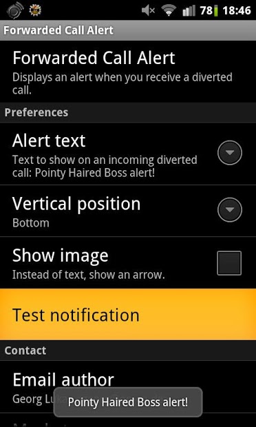 Forwarded Call Alert ROOT