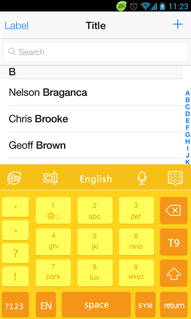 GO Keyboard 7 Yellow