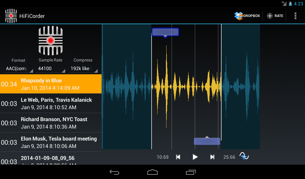 HiFiCorder Audio Recorder Edit
